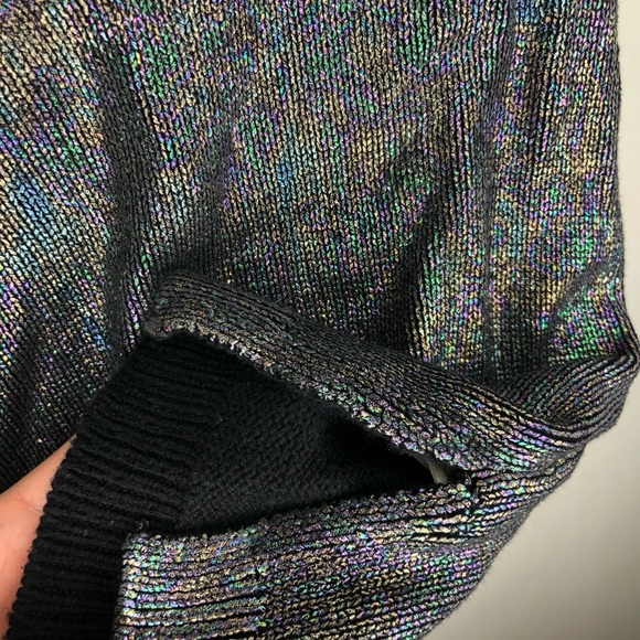 Forever 21 Metallic Purple/Green Crop Top Rib Knit - Picture 6 of 12